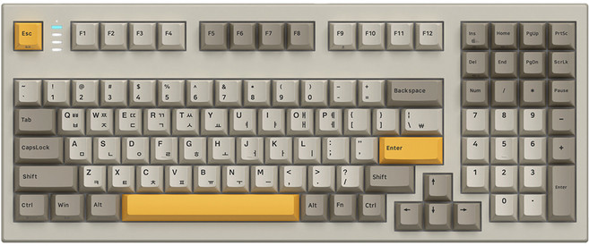 COX LL 블루투스 유무선 키보드, Yellow + Ivory + Gray, CNK103 PRO, 무접점