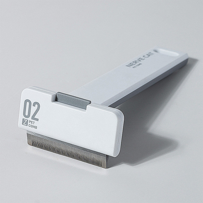 요기쏘 강아지 고양이 죽은 털 제거기 브러쉬 직선형 7.8 x 16.3 cm, 화이트, 1개