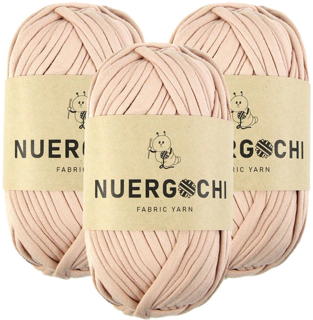 JSTrading 누에르고치 패브릭 얀 뜨개실 100g, 20 핑크 베이지, 3개