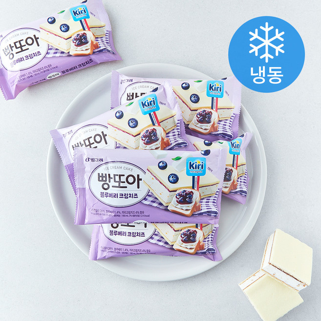 빵또아 블루베리 크림치즈 아이스크림 (냉동), 6개, 1개입, 180ml