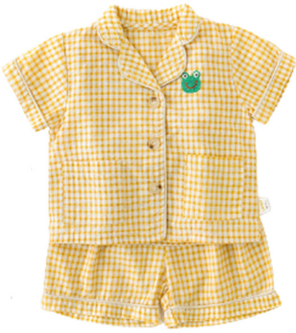 엠케이 유아용 통기성 체크 파자마 반팔 상하복