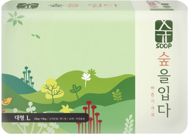 SOOP 밴드형 기저귀 아동용, 26매, 대형(L)