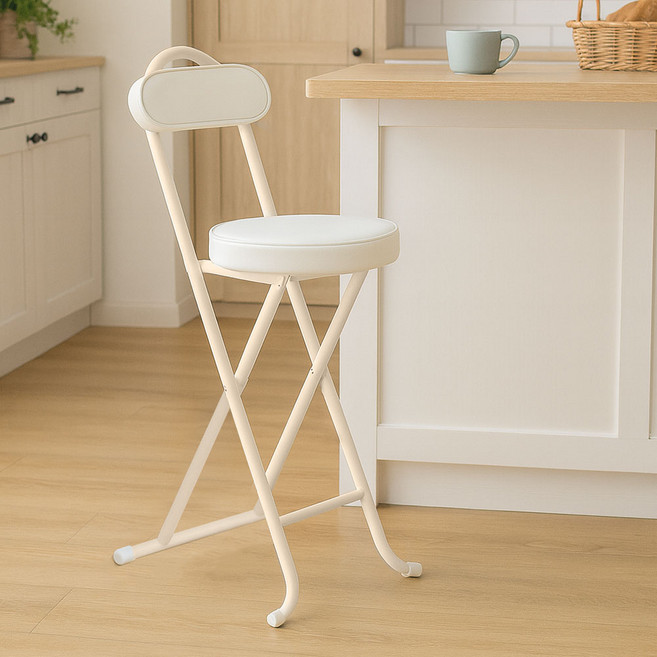 가구느낌 접이식 로홈바 의자, 베이지, 1개