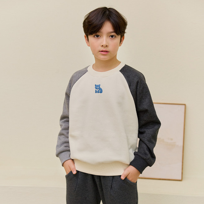 유라비 아동용 미니 베어 곰돌이 자수 나그랑 맨투맨