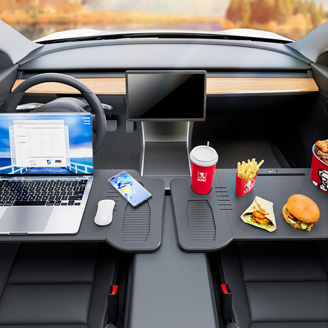 카템 차량용 2단 폴딩 책상, 블랙, 2개