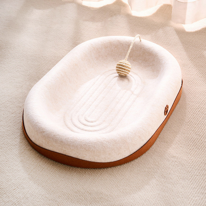 파스텔펫 고양이 펠트 스크래쳐 방석, 화이트, 1개