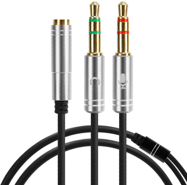 칼론 스테레오 Y형 케이블 1m, APC-A23, 실버, 1개