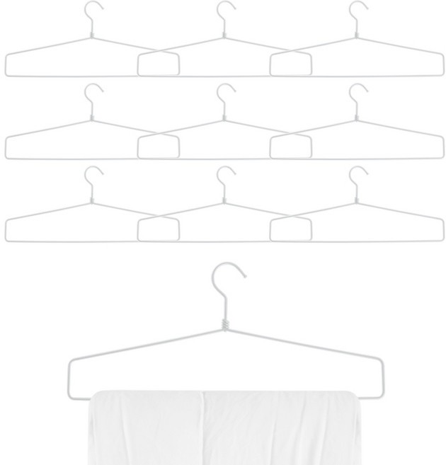 네이쳐리빙 튼튼한 이불정리 와이드 옷걸이, 화이트, 10개