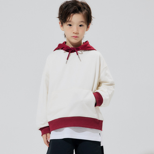 바브키즈 아동용 베이직 후드 티셔츠