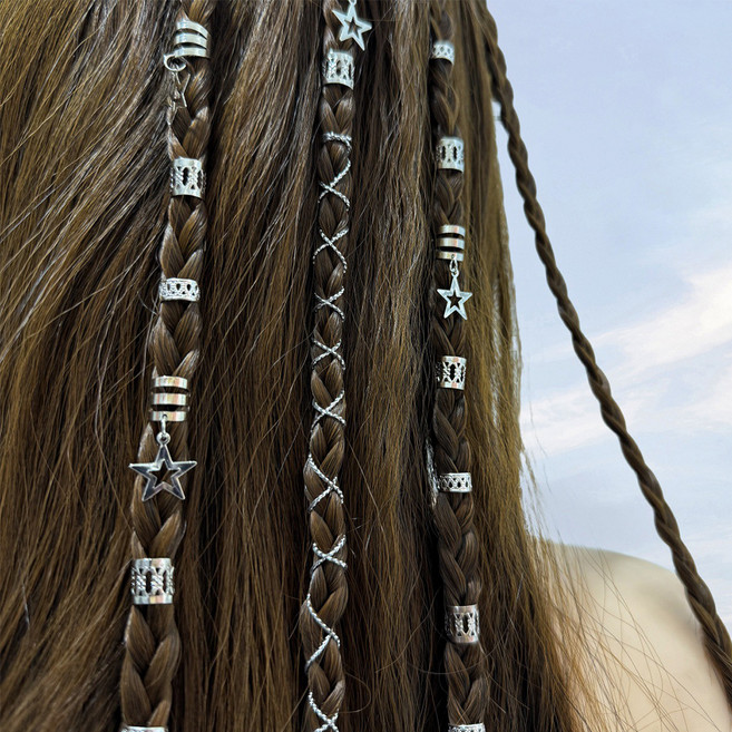 젤루나 메탈 땋은 디스코 미니 헤어커프 H-202 36p 세트