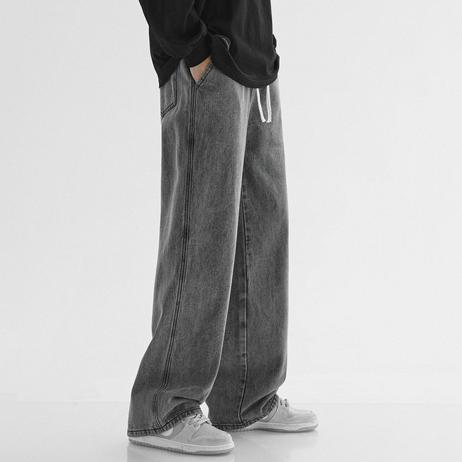 男士四季鬆緊帶寬版牛仔褲 PDS209