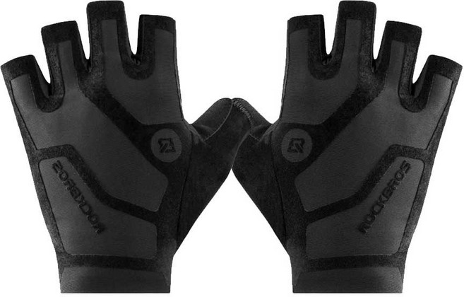 락브로스 스포츠 자전거 반장갑 S196, 블랙, 1세트