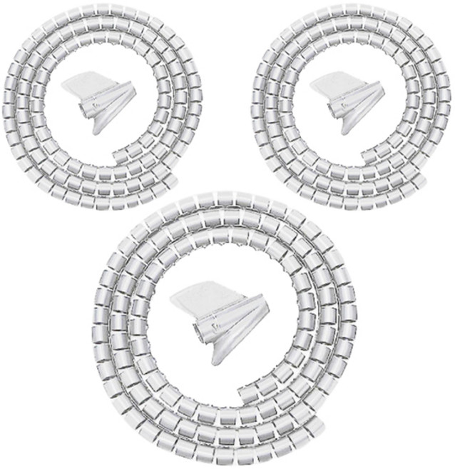 withWIN 매직 전선정리 커버 + 집게 세트, 3세트, 화이트