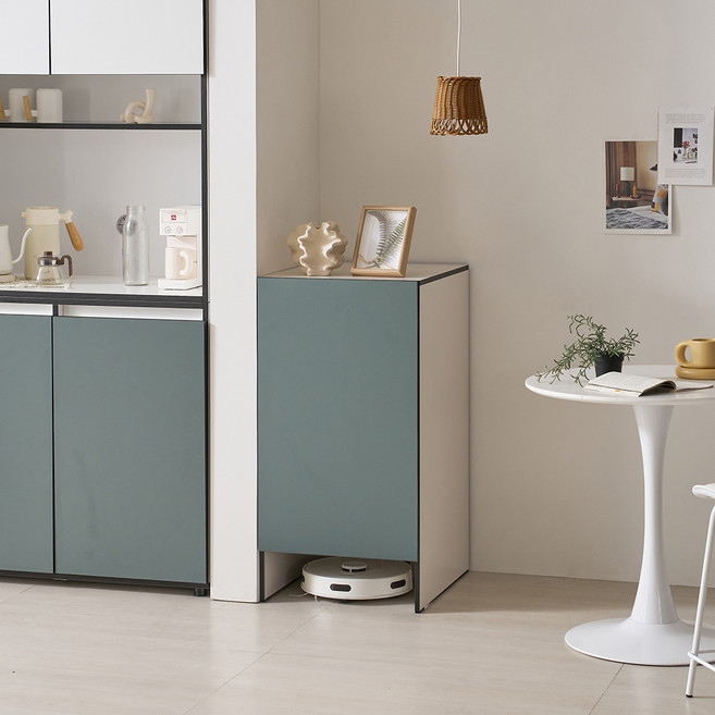 마마룸 헤스티아 로봇청소기 도어형 수납장, 카키