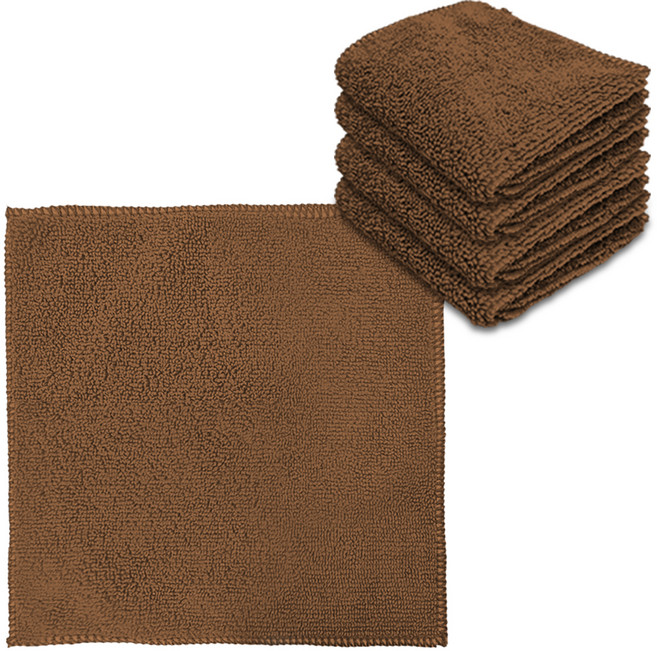 월드크린 다목적 청소용 극세사 손걸레 소형 20 x 20 cm, 브라운, 5개