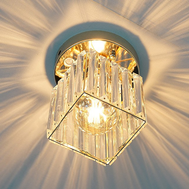 공간LED 현관 DS 패리스 사각 센서등, 골드, 1개