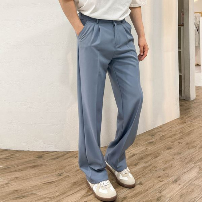 24ROAD 男士 Terion 寬版長版後鬆緊帶西裝褲