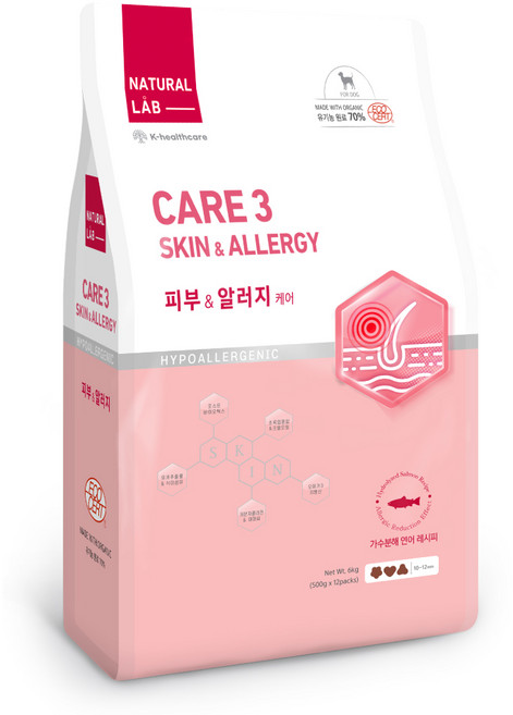 네츄럴랩 강아지 케어 유기농 기능성 사료, 피부/피모+알러지, 6kg, 1개