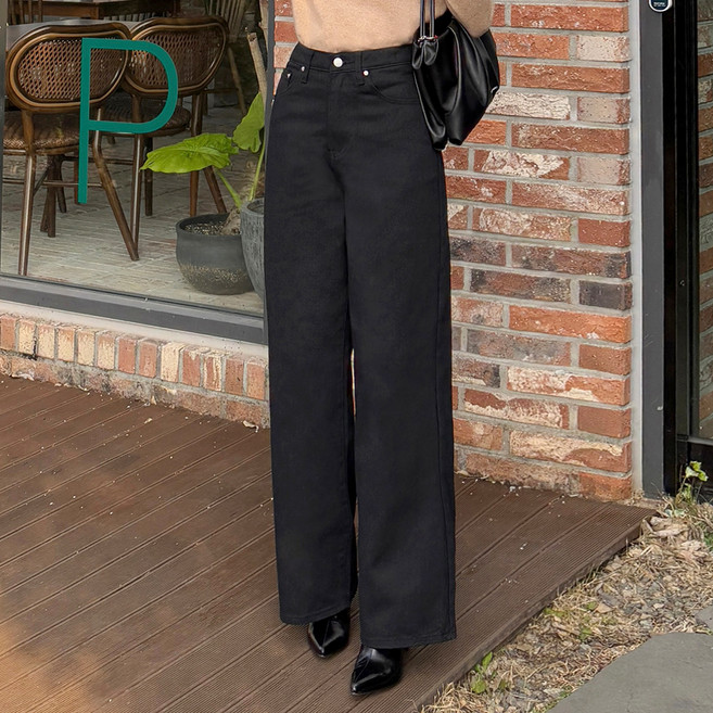 인비비드 여성용 하이웨스트 와이드 데님 팬츠 숏 H02D17_ic5599