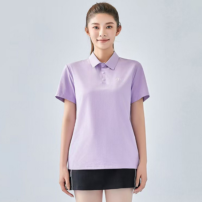 엘쏘 여성용 베이직 파스텔 컬러 카라 반팔 티셔츠