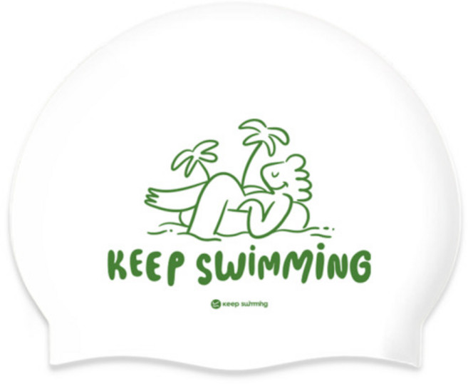 킵스위밍 웨이브 리조트 실리콘 컴포트캡, 세이지, 1개