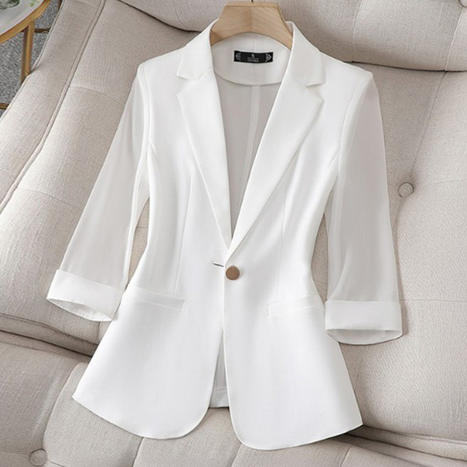 페이릿 여성용 썸머 원버튼 소매 시스루 자켓