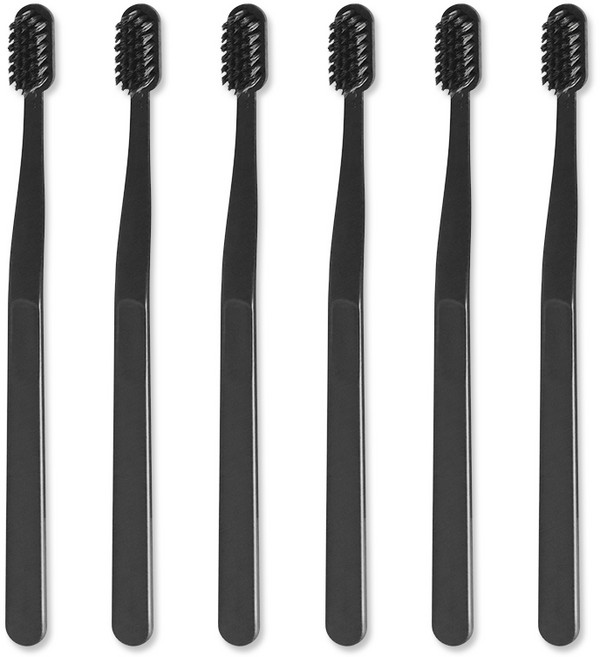 생활도감 칫솔 블랙, 1개입, 6개