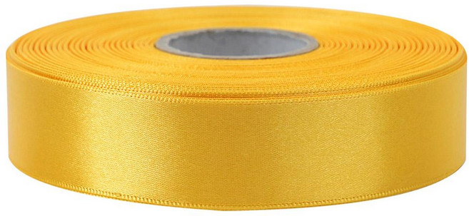 COCO PLUS 高級亮面單面緞帶 25mm 13號 金黃色 1入 45m, 1個