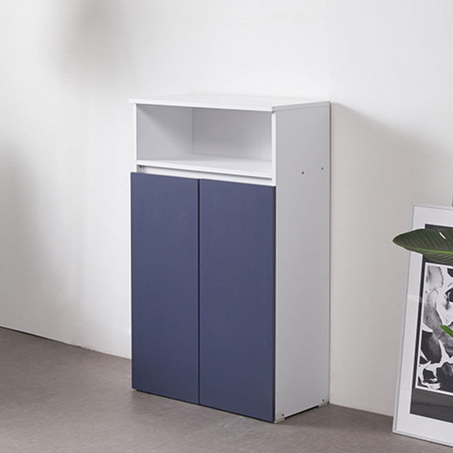 제우스가구 마인 1010 신발장, 화이트네이비, 5단