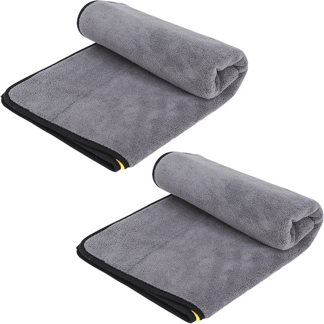 반려동물 극세사 양면 펫 타올 2p, 그레이 + 옐로우, 1개