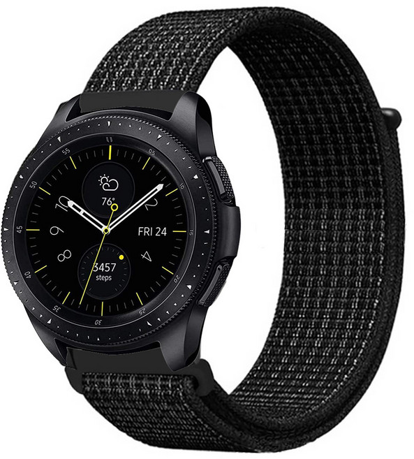 디지지 갤럭시워치 나일론 스포츠 스트랩 20mm, 다크블랙