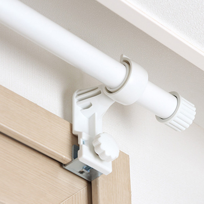 세류홈 커튼봉 퓨어 25mm + 안뚫어고리 봉 3p 세트, 화이트