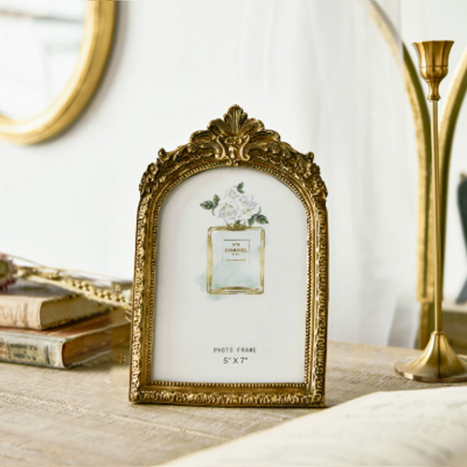 알럽홈 복고풍 궁정 스타일 액자 TYPE4 L261-129, 1개, 골드