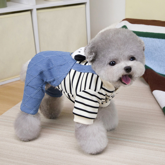 파스텔펫 반려동물 바둑이 멜빵 올인원, 블랙, 1개