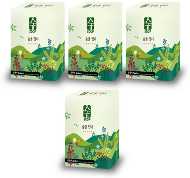 숲기저귀 밴드형기저귀 유아용 54p x 4팩, 216매, 신생아용(NB)