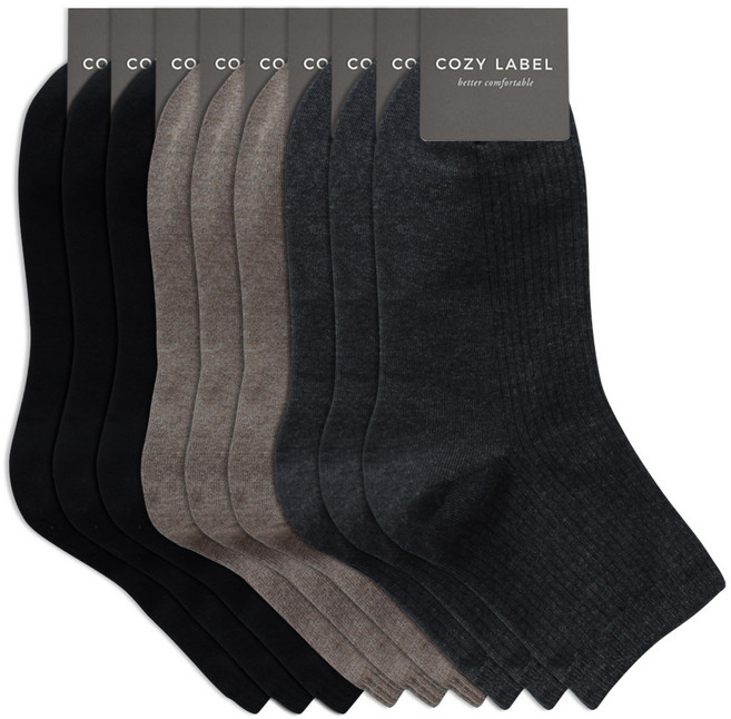 COZY LABEL 女款日常羅紋短襪 混搭3款 x 3件 C套組