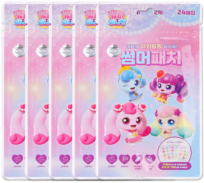 예팜 캐치티니핑 썸머패치 모기밴드 24p, 혼합색상, 5개