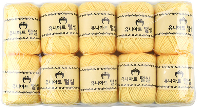 유니아트 털실, 연노랑, 10개