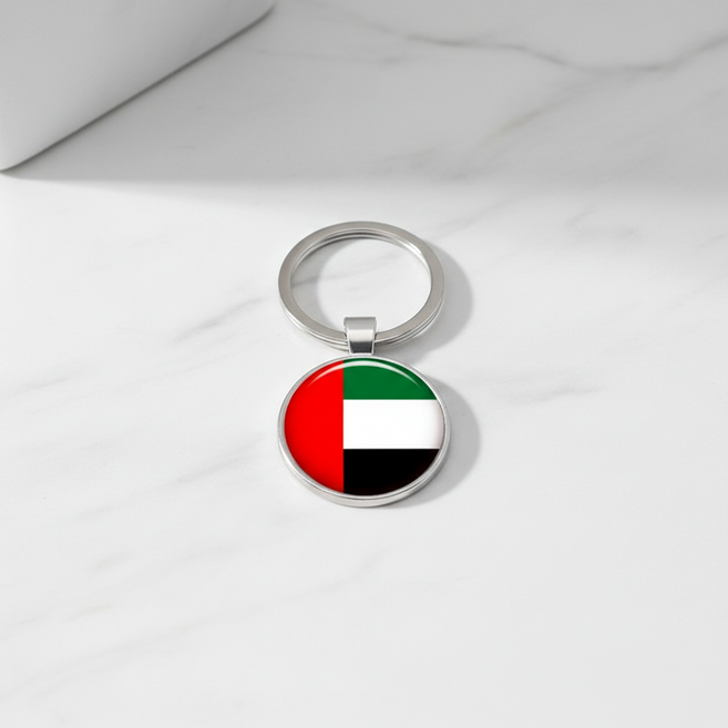 마켓피아 국기 디자인 가방 고리 자동차 키홀더, 팔레스타인 3개 단면 모델, 1개