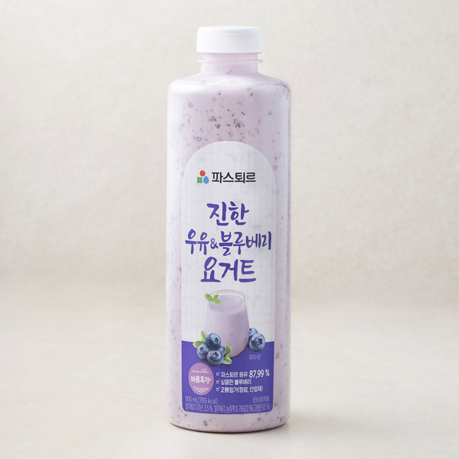 파스퇴르 진한 우유 & 블루베리 요거트, 1개, 1개입, 900ml