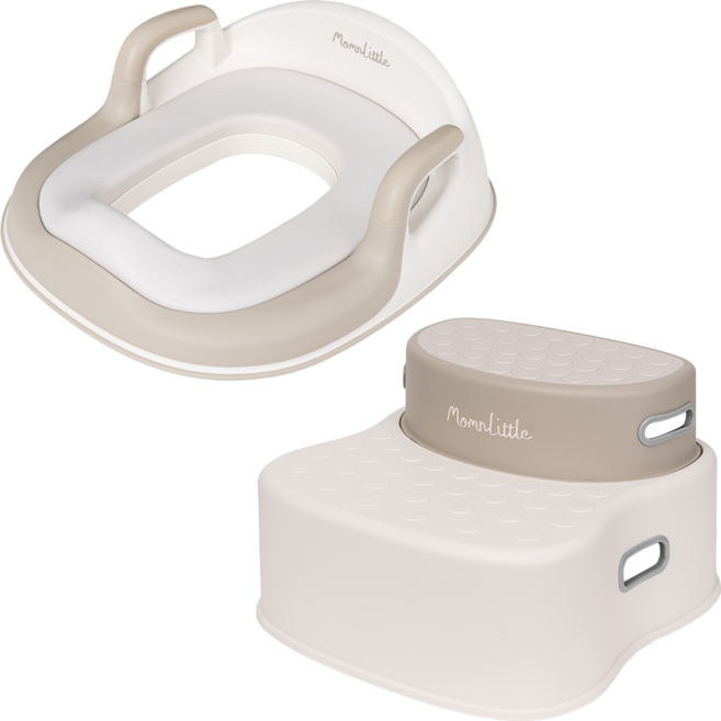 맘앤리틀 유아용 변기커버 + 2단 발 디딤대 세트, 혼합색상