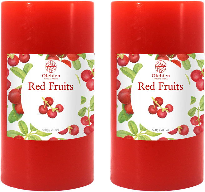 올레비엔 아로마 필라캔들, 레드프룻, 590g, 2개