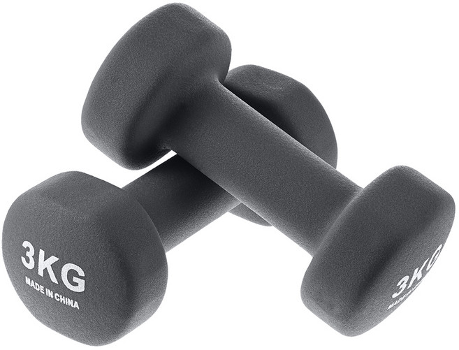 comet 經典防滑啞鈴 灰色, 3kg, 2個