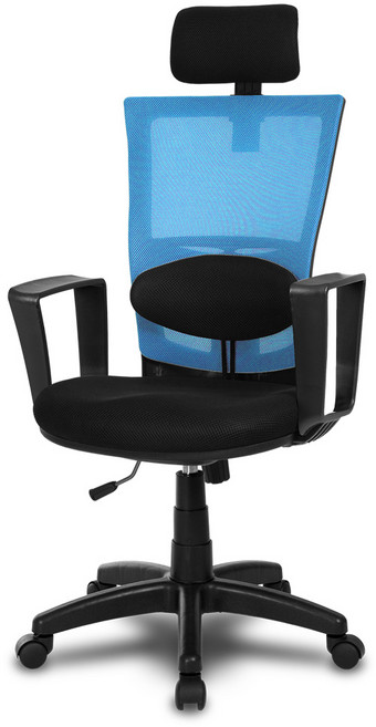 체어클럽 M8 대요추형 바른자세 메쉬의자, 블루