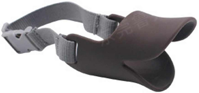 강아지 오리 입마개 M, 브라운, 1개