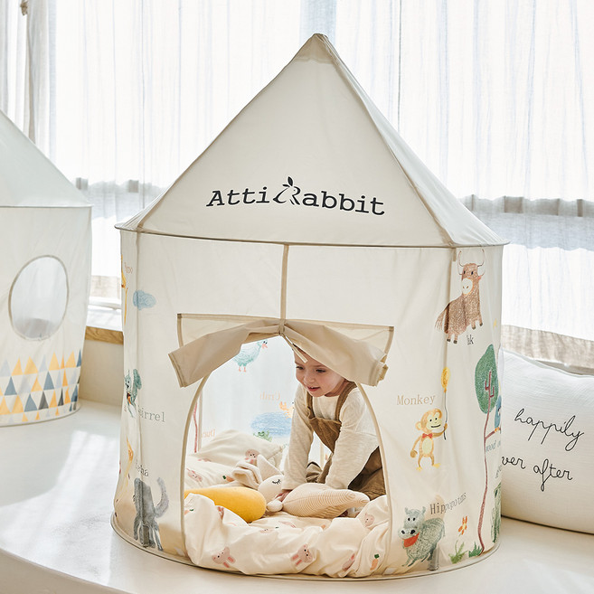AttiRabbit 兒童印地安帳篷 + 收納袋組, 1組, Serengeti 多色