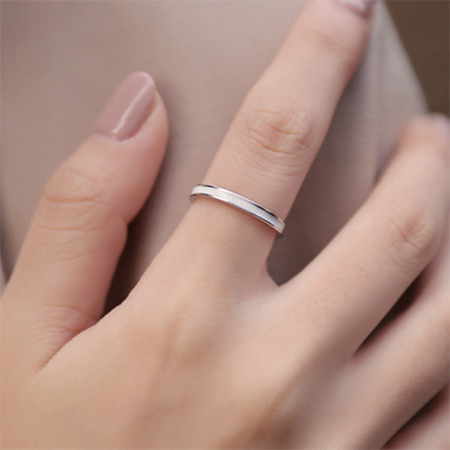 젤루나 여성용 써지컬 얇은 슬림 심플 기본 일자 반지 P타입