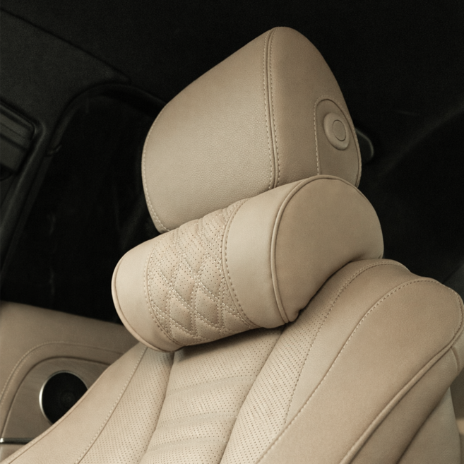 메이튼 차량용 리얼컬러 메모리폼 U자형 목쿠션, 1개, 베이지