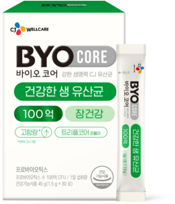 BYO 코어 건강한 생유산균 100억 30개입, 45g, 1개