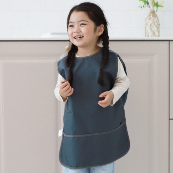 베베슈에뜨 여아용 딥파스텔 방수 민소매 앞치마